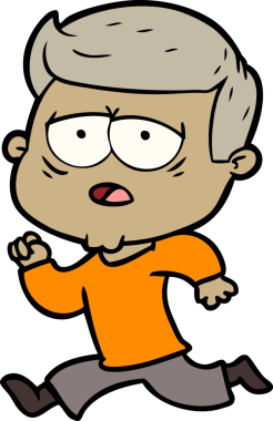 Bir insan tarafından çizilmiş yorgun bir adam.