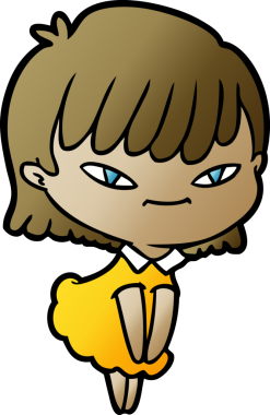 Bir insan tarafından çizilmiş karikatür kadın.