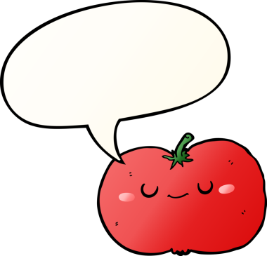 bir insan tarafından çizilmiş yumuşak eğimli konuşma baloncuklu çizgi film elması