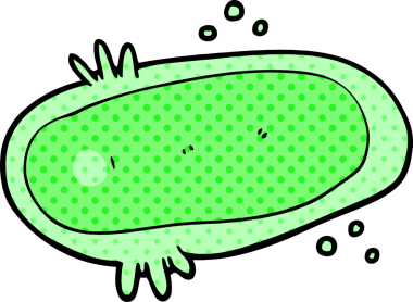 Bir insan tarafından çizilmiş amip çizgi filmi.