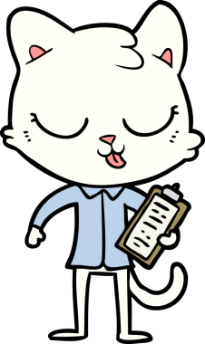 Bir insan tarafından çizilmiş çizgi film kedisi.