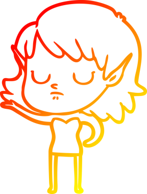 Bir insan tarafından çizilmiş çizgi film karakteri bir elf kızı çizimi