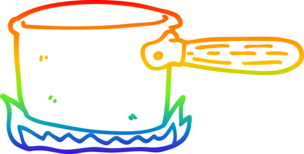 gökkuşağı gradyan çizgi çizimi bir insan tarafından çizilmiş bir yemek tavası