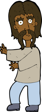 Bir insan tarafından çizilmiş bıyıklı adam.