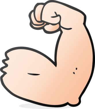 Bir insan tarafından çizilmiş serbest çizilmiş güçlü kol kasları.