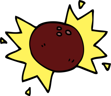 Bir insan tarafından çizilmiş çizgi film karalaması vurucu bowling topu