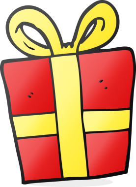 Bir insan tarafından çizilmiş serbest çizim Noel hediyesi.