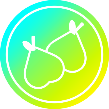 organik armut dairesel simgesi, bir insan tarafından çizilmiş.