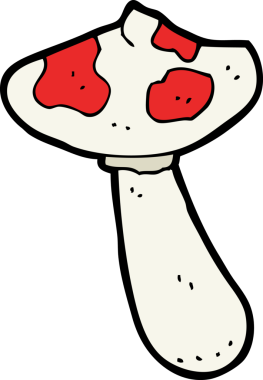 Bir insan tarafından çizilmiş mantar taburesi.