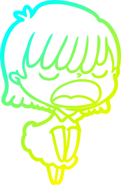 Bir insan tarafından yüksek sesle çizilmiş bir karikatür kadın çizimi.