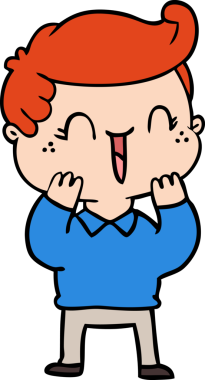 Bir insan tarafından çizilmiş gülen çocuk.