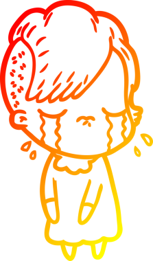 Bir insan tarafından çizilmiş, ağlayan bir çizgi film çizimi.