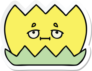 Bir insan tarafından çizilmiş şirin bir nilüfer çiçeğinin çıkartması.