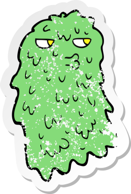 Bir insan tarafından çizilmiş iğrenç bir karikatürün gerilimli yapıştırması.