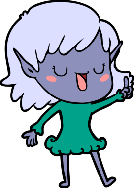 Bir insan tarafından çizilmiş bir elf kızı.