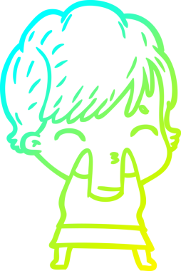 Bir insan tarafından çizilmiş bir karikatür kadın çizimi