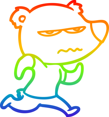 Bir insan tarafından çizilmiş kızgın bir ayı kutup karikatürü çizimi.