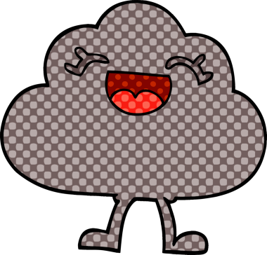 karikatür mutlu gri bulut bir insan tarafından çizilmiş