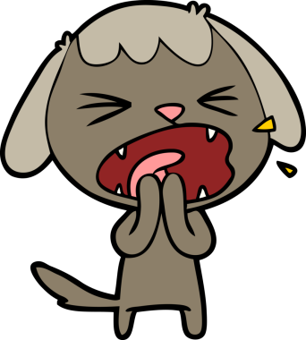 Bir insan tarafından çizilmiş şirin bir köpek havlaması.