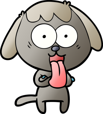 Bir insan tarafından çizilmiş şirin bir çizgi film köpeği.