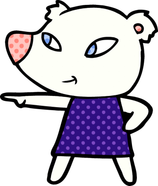 Bir insan tarafından çizilmiş kutup ayısı karikatürü