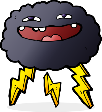 Bir insan tarafından çizilmiş mutlu çizgi film bulutu