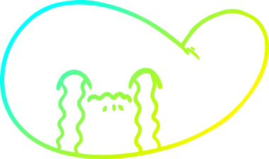 Bir insan tarafından çizilmiş ağlayan safra kesesi karikatürü çizimi.