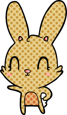 Bir insan tarafından çizilmiş şirin çizgi film tavşanı.