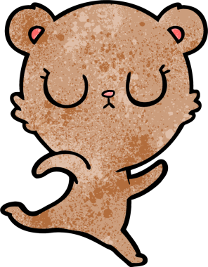 Bir insan tarafından çizilmiş barışçıl çizgi film ayısı.