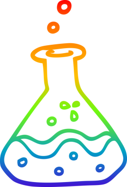 gökkuşağı gradyan çizgisi bir insan tarafından çizilen kimyasal şişelerin çizimi