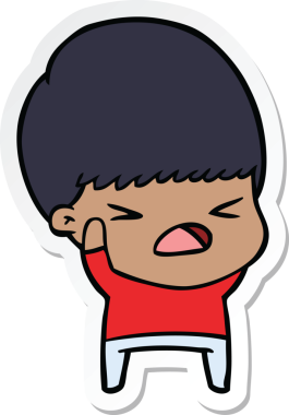 Bir insan tarafından çizilmiş bir karikatür çıkartması.