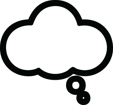 bir insan tarafından çizilmiş düşünce baloncuğu simgesi