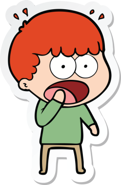 Bir insan tarafından çizilmiş bir karikatür çıkartması.