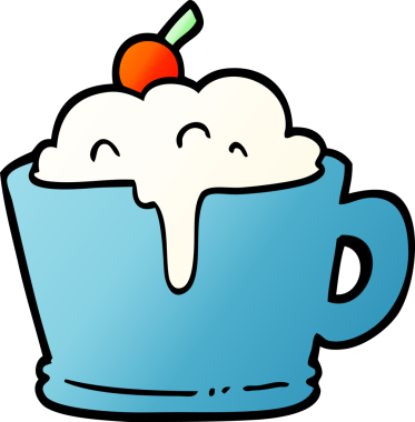 vektör gradyan çizim çizgi film fantezi mocha kahve bir insan tarafından çizildi