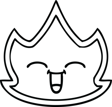 Bir insan tarafından çizilmiş bir ateşin çizgi çizimi