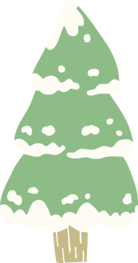 Bir insan tarafından çizilmiş çam ağaçları.