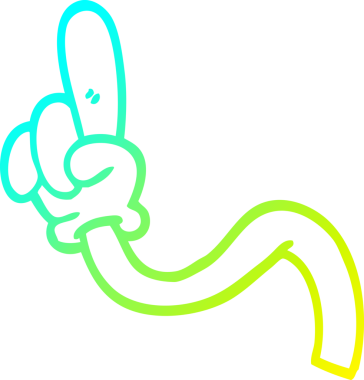 Bir insan tarafından çizilmiş bir el hareketinin soğuk gradyan çizimi