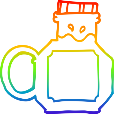 gökkuşağı gradyan çizgi çizimi bir insan tarafından çizilmiş bal karikatürü