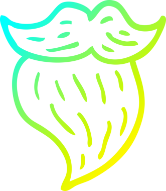 Bir çizgi film adamının soğuk gradyan çizimi. Bir insan tarafından çizilmiş kahverengi sakal.