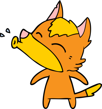 Bir insan tarafından çizilmiş tilki çizgi film karakteri