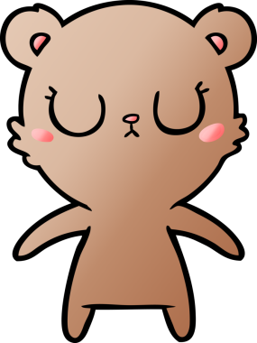 Bir insan tarafından çizilmiş barışçıl ayı yavrusu.