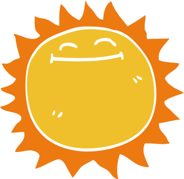 Bir insan tarafından çizilmiş parlak güneş.