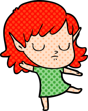 Bir insan tarafından çizilmiş bir elf kızı.