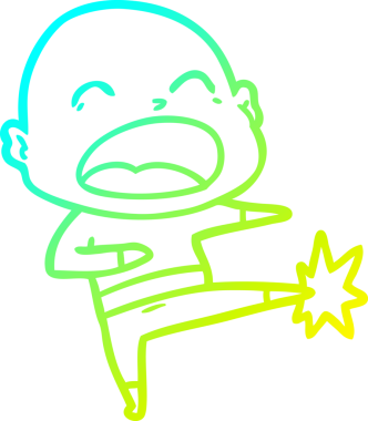 Bir insan tarafından çizilmiş kel bir adamın çizdiği soğuk çizgi.