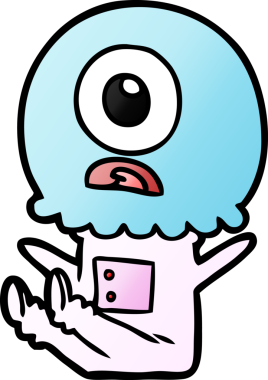 Çizgi film Tepegöz uzaylı uzay adamı bir insan tarafından çizildi.