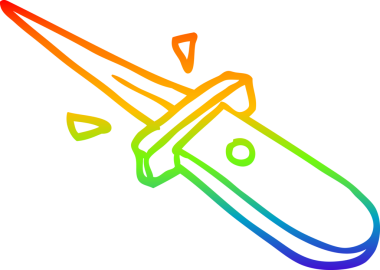 gökkuşağı gradyan çizgi çizimi bir insan tarafından çizilmiş çizgi film bıçağı