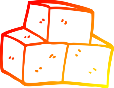 Bir insan tarafından çizilmiş tuğlaların oluşturduğu çizgi filmin sıcak gradyan çizimi