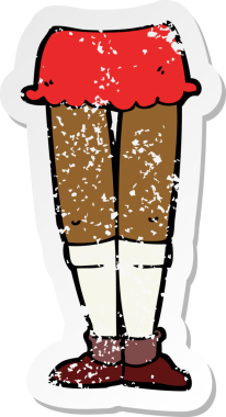 Bir insan tarafından çizilmiş bir kadın bacağının gerilimli çıkartması.