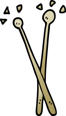 Bir insan tarafından çizilmiş karalama bagetleri.