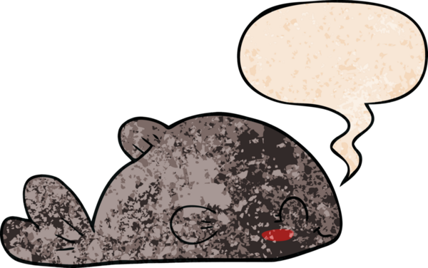 bir insan tarafından çizilmiş, konuşma baloncuklu çizgi film balığı.